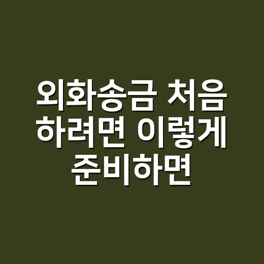 외화송금 처음 하려면 이렇게 준비하면 됩니다 - 요약