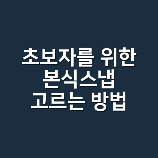 초보자를 위한 본식스냅 고르는 방법, 후회 줄이려면 이렇게 비교하세요 - 요약