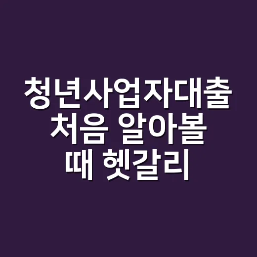 청년사업자대출 처음 알아볼 때 헷갈리지 않는 방법 - 요약