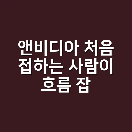 앤비디아 처음 접하는 사람이 흐름 잡는 방법 - 요약