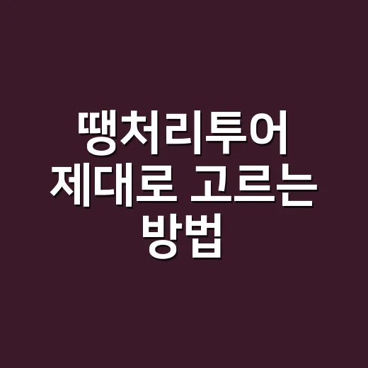 땡처리투어 제대로 고르는 방법, 싸다고 바로 누르기 전에 볼 것들 - 요약