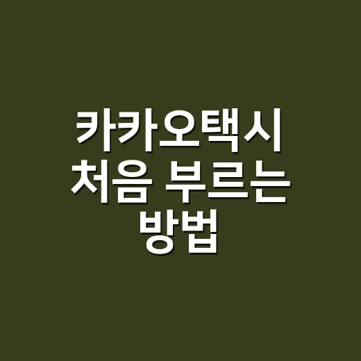 카카오택시 처음 부르는 방법, 요금과 취소까지 이렇게 확인하세요 - 요약