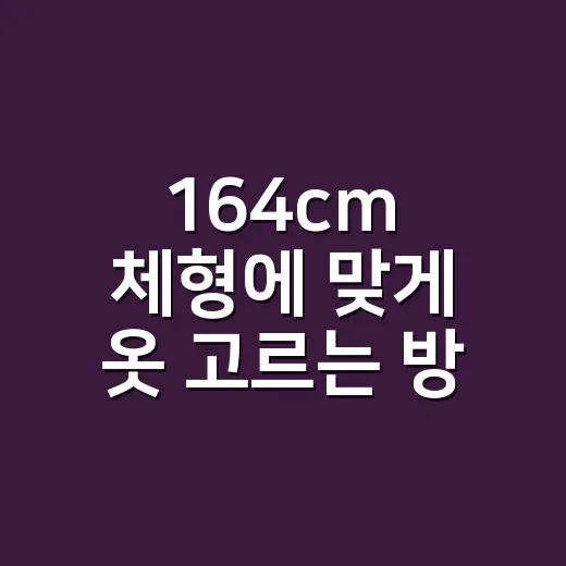 164cm 체형에 맞게 옷 고르는 방법, 비율 좋아 보이려면 이렇게 - 요약