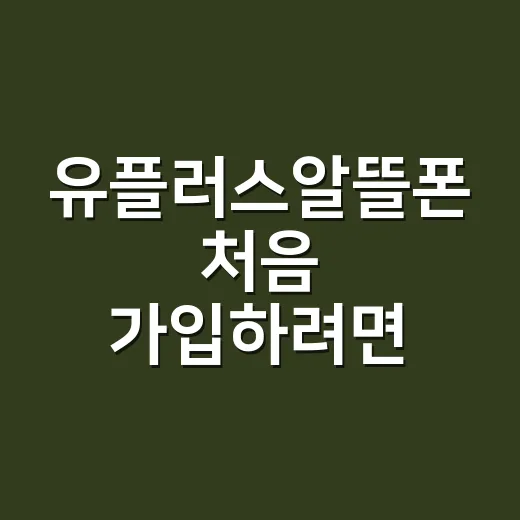유플러스알뜰폰 처음 가입하려면 이렇게 비교하면 쉽습니다 - 요약