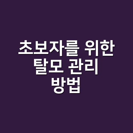 초보자를 위한 탈모 관리 방법, 집에서 시작하려면 이렇게 - 요약