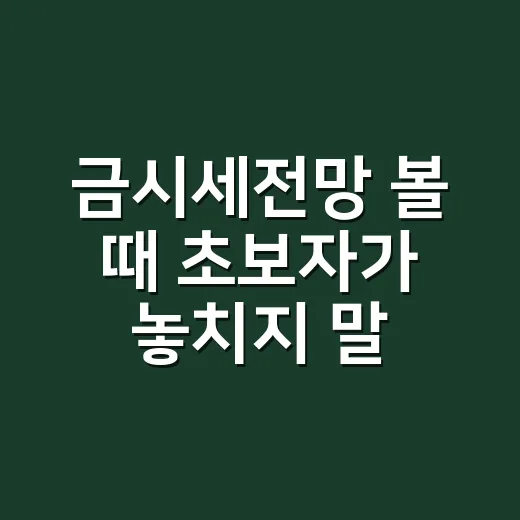 금시세전망 볼 때 초보자가 놓치지 말아야 할 확인 방법 - 요약