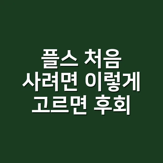 플스 처음 사려면 이렇게 고르면 후회가 적습니다 - 요약