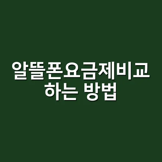 알뜰폰요금제비교 하는 방법, 월요금만 보고 고르면 손해 보는 이유 - 요약