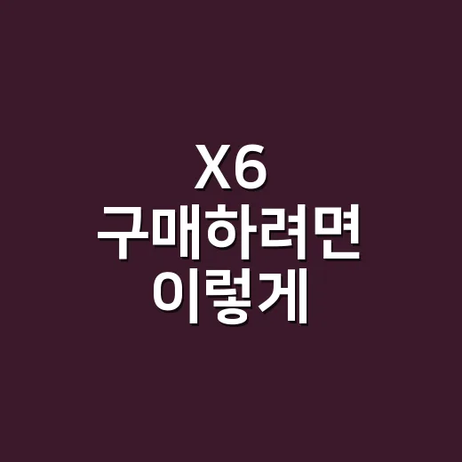 X6 구매하려면 이렇게 비교하는 방법 - 요약