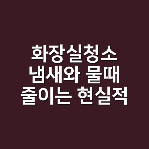 화장실청소 냄새와 물때 줄이는 현실적인 방법 - 요약