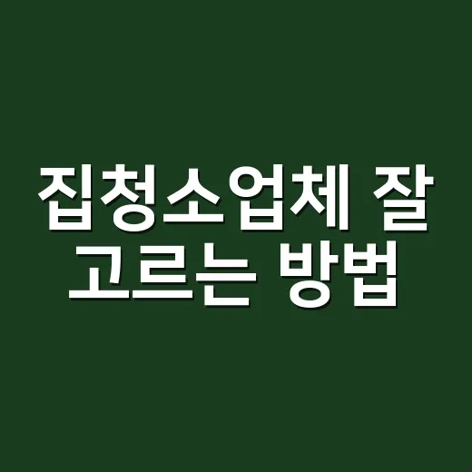 집청소업체 잘 고르는 방법, 비용부터 예약 전 확인할 것까지 - 요약