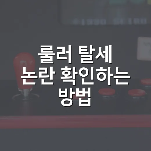 룰러 탈세 논란 확인하는 방법, 어디까지 사실인지 구분하려면 이렇게 - 요약