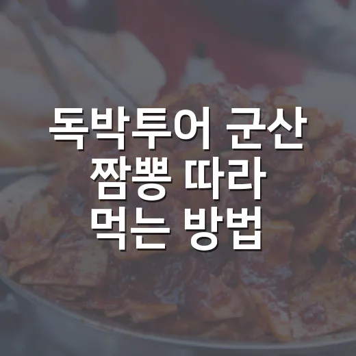 독박투어 군산 짬뽕 따라 먹는 방법, 초보자도 실패 줄이는 코스 - 요약