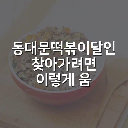 동대문떡볶이달인 찾아가려면 이렇게 움직이면 덜 헤매요 - 요약