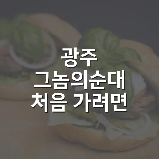 광주 그놈의순대 처음 가려면 이렇게 준비하는 방법 - 요약