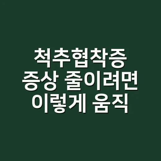 척추협착증 증상 줄이려면 이렇게 움직이고 확인하세요 - 요약
