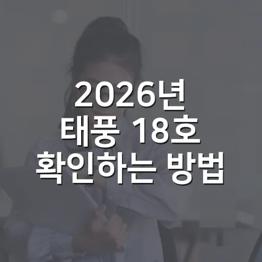 2026년 태풍 18호 확인하는 방법, 경로와 영향권은 이렇게 보면 됩니다 - 요약