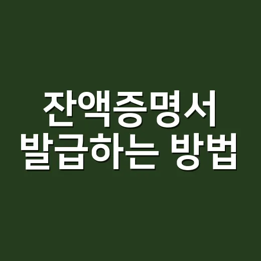 잔액증명서 발급하는…