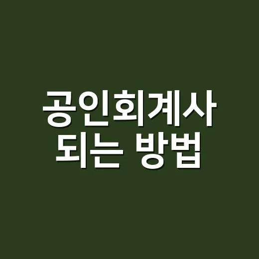 공인회계사 되는 방법, 처음 준비할 때 순서 잡는 법 - 요약