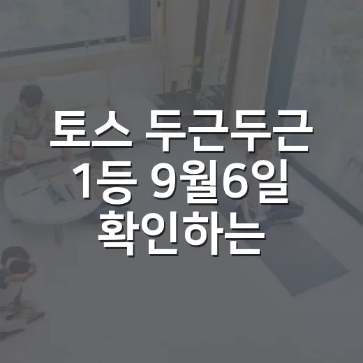 토스 두근두근 1등 9월6일 확인하는 방법, 오전·오후 헷갈릴 때 이렇게 보면 편해요 - 요약