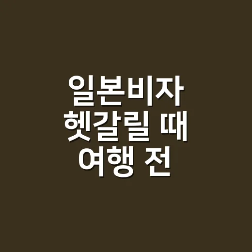 일본비자 헷갈릴 때 여행 전 확인하는 방법 - 요약
