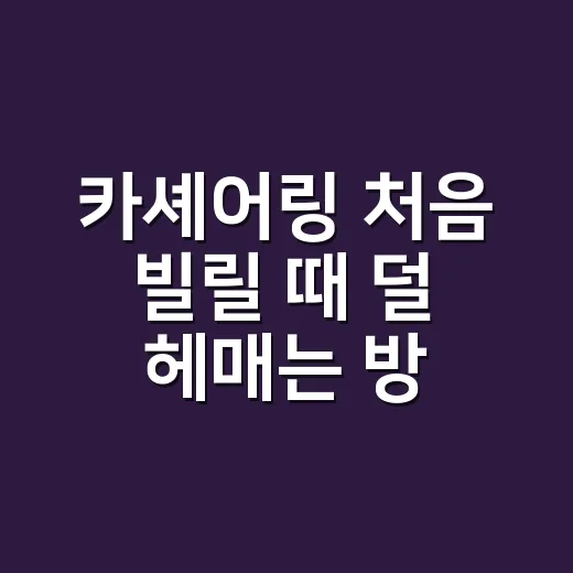 카셰어링 처음 빌릴 때 덜 헤매는 방법 - 요약