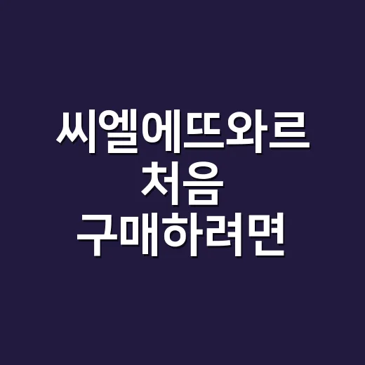 씨엘에뜨와르 처음 구매하려면 이렇게 고르면 됩니다 - 요약