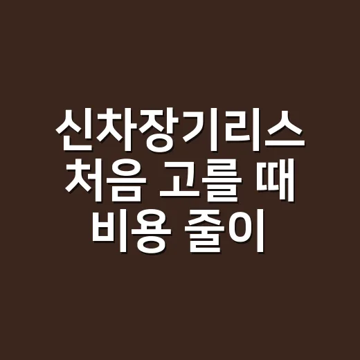 신차장기리스 처음 고를 때 비용 줄이는 방법 - 요약