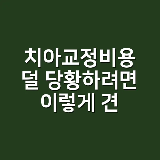 치아교정비용 덜 당황하려면 이렇게 견적 비교하는 방법 - 요약