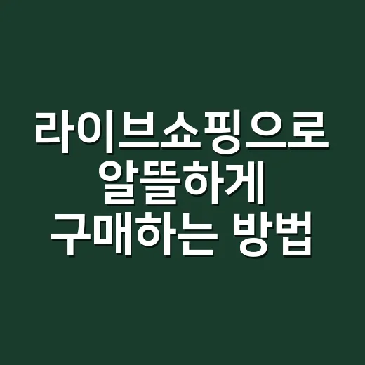 라이브쇼핑으로 알뜰하게 구매하는 방법, 초보자를 위한 체크리스트 - 요약