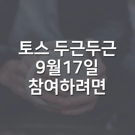 토스 두근두근 9월17일 참여하려면 이렇게 확인하세요 - 요약