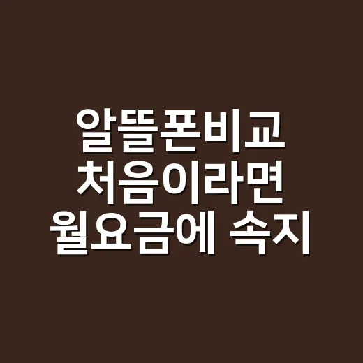 알뜰폰비교 처음이라면 월요금에 속지 않고 고르는 방법 - 요약