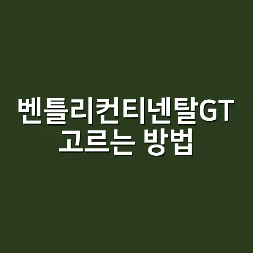 벤틀리컨티넨탈GT 고르는 방법, 초보자가 놓치기 쉬운 옵션과 유지비 체크 - 요약