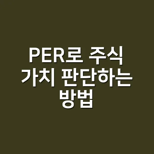 PER로 주식 가치 판단하는 방법, 초보자가 숫자에 덜 흔들리려면 - 요약