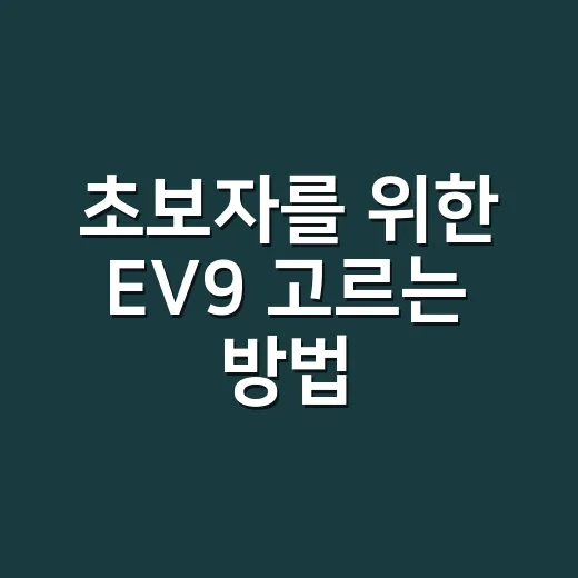 초보자를 위한 EV9 고르는 방법, 주행거리부터 3열까지 - 요약