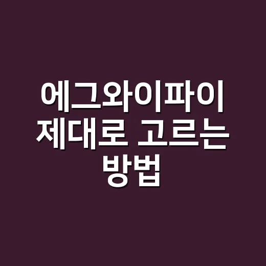 에그와이파이 제대로 고르는 방법: 여행·출장 전에 확인할 것들 - 요약