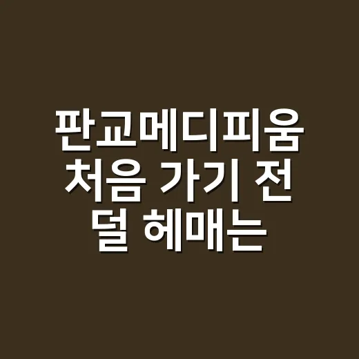 판교메디피움 처음 가기 전 덜 헤매는 방법 - 요약