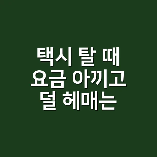 택시 탈 때 요금 아끼고 덜 헤매는 방법 - 요약