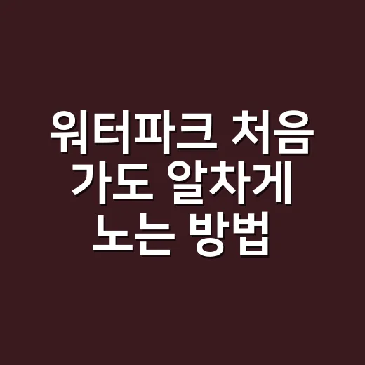 워터파크 처음 가도 알차게 노는 방법, 준비물부터 시간대까지 - 요약