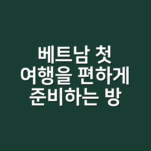 베트남 첫 여행을 편하게 준비하는 방법 - 요약