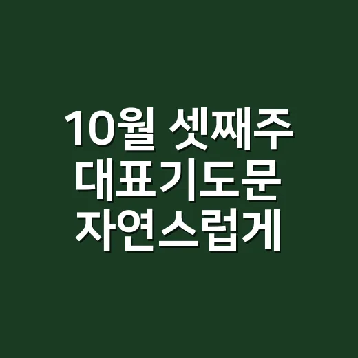 10월 셋째주 대표기도문 자연스럽게 쓰는 방법 - 요약