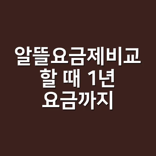 알뜰요금제비교 할 때 1년 요금까지 따져보는 방법 - 요약