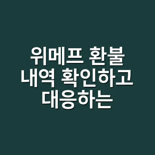 위메프 환불 내역 확인하고 대응하는 방법 - 요약