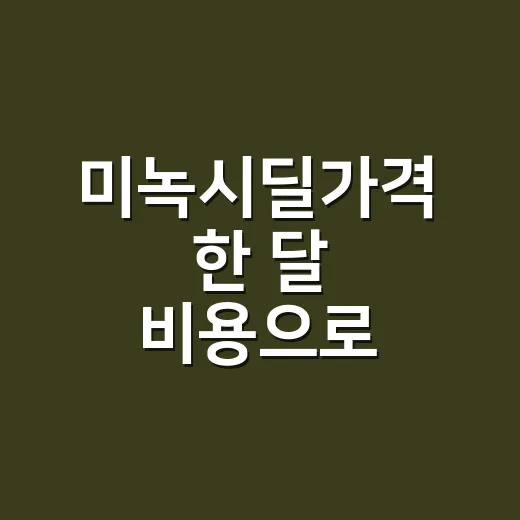 미녹시딜가격 한 달 비용으로 비교하는 방법 - 요약