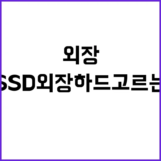 SSD외장하드 고르는 방법, 용량부터 속도까지 초보자도 헷갈리지 않게 - 요약