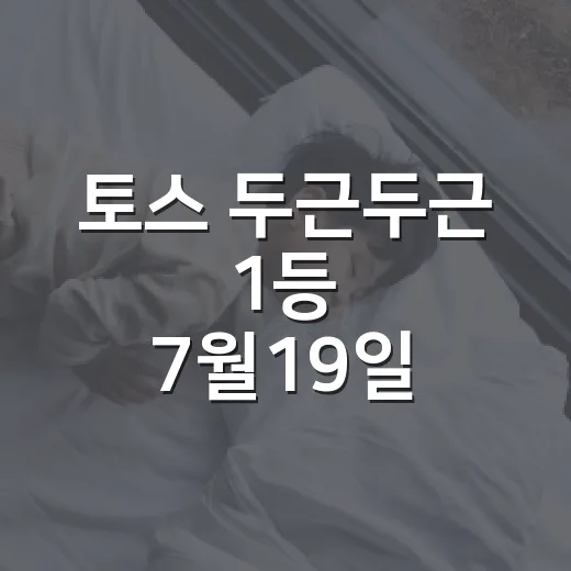 토스 두근두근 1등 7월19일 확인하는 방법, 헷갈릴 때 이렇게 보면 편해요 - 요약