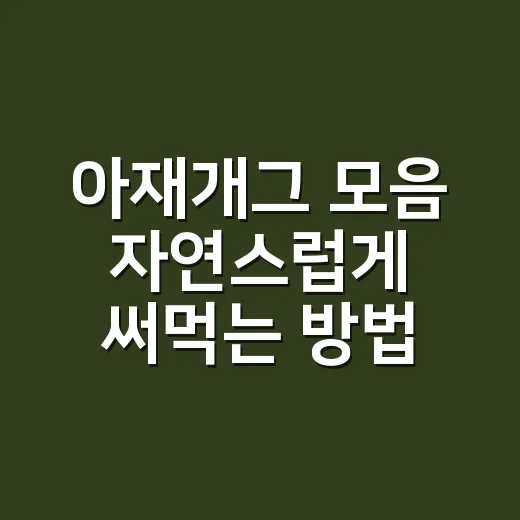 아재개그 모음 자연스럽게 써먹는 방법 - 요약