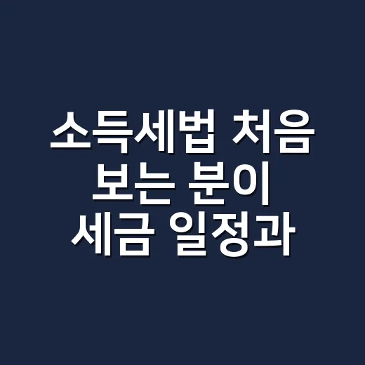 소득세법 처음 보는 분이 세금 일정과 공제 챙기는 방법 - 요약