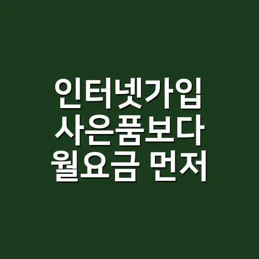 인터넷가입 사은품보다 월요금 먼저 보는 방법 - 요약