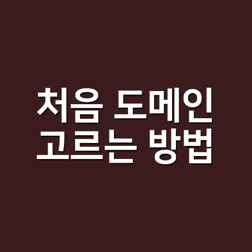 처음 도메인 고르는 방법, 나중에 후회 줄이려면 이렇게 - 요약